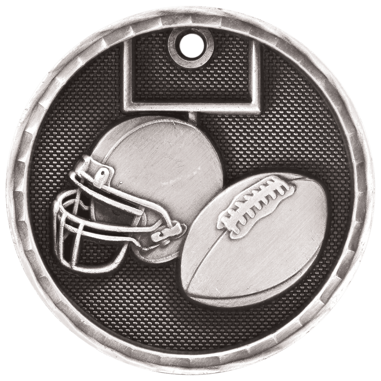 Football 3-D Medal-Silver - AKD Ink