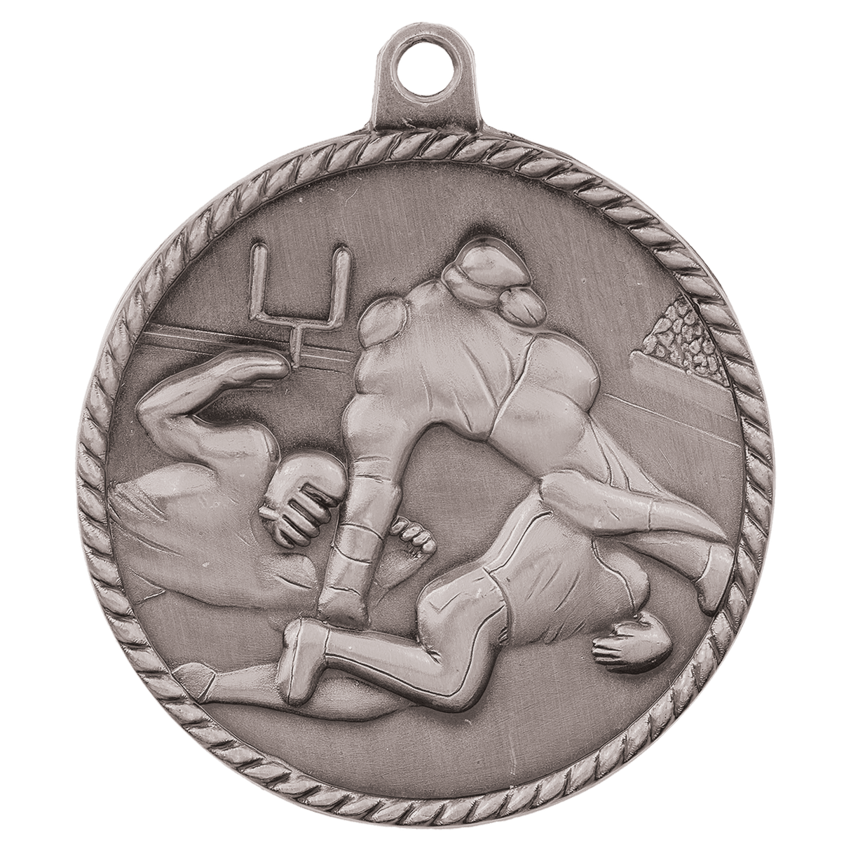 Football High Relief Medal-Silver - AKD Ink