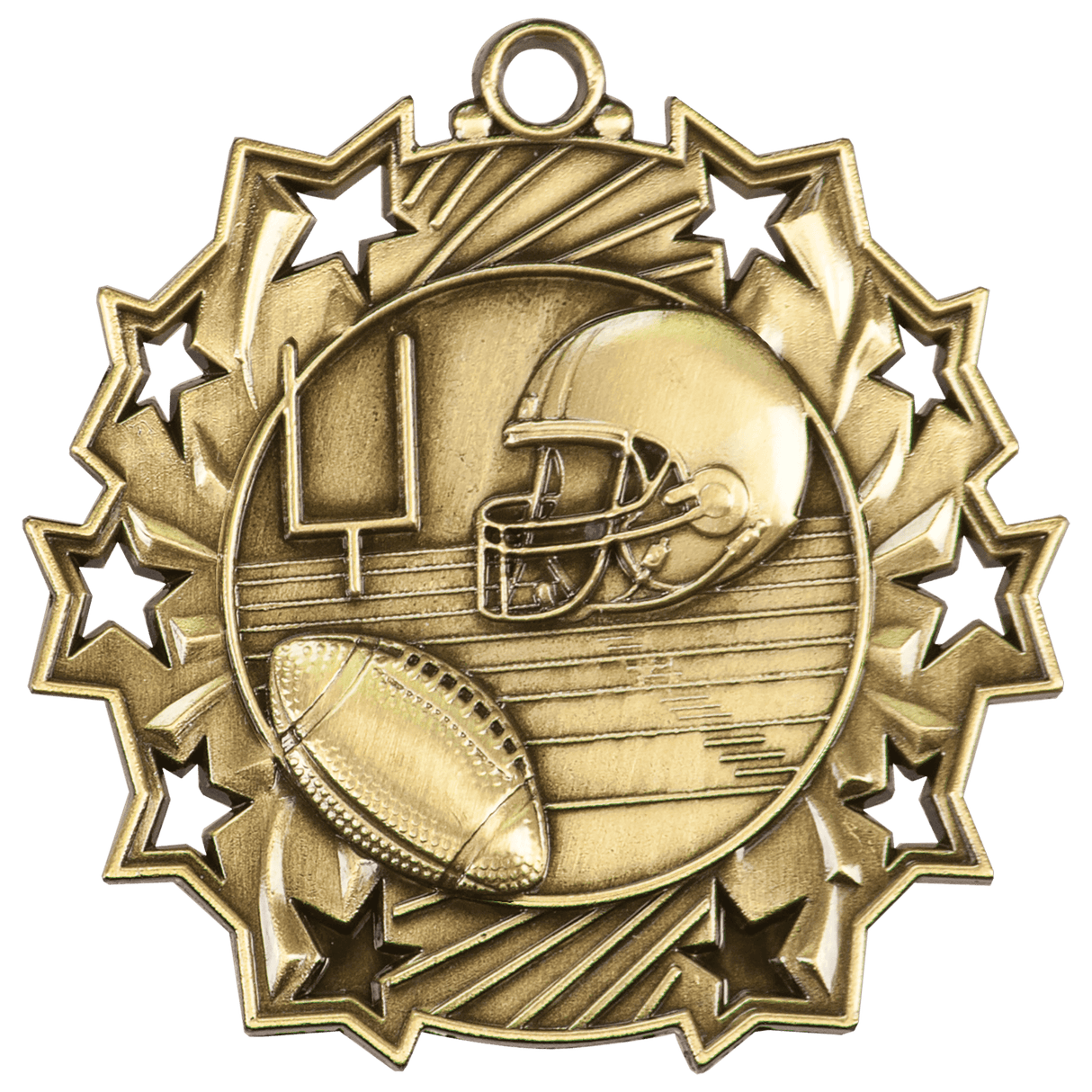 Football Ten Star Medal-Gold - AKD Ink