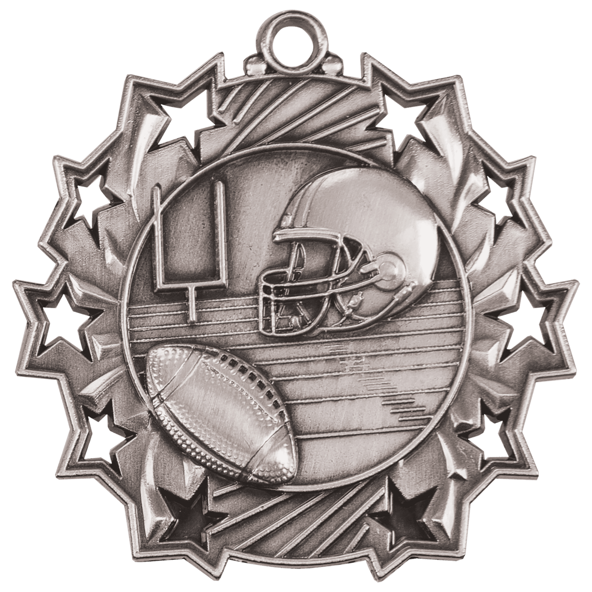 Football Ten Star Medal-Silver - AKD Ink