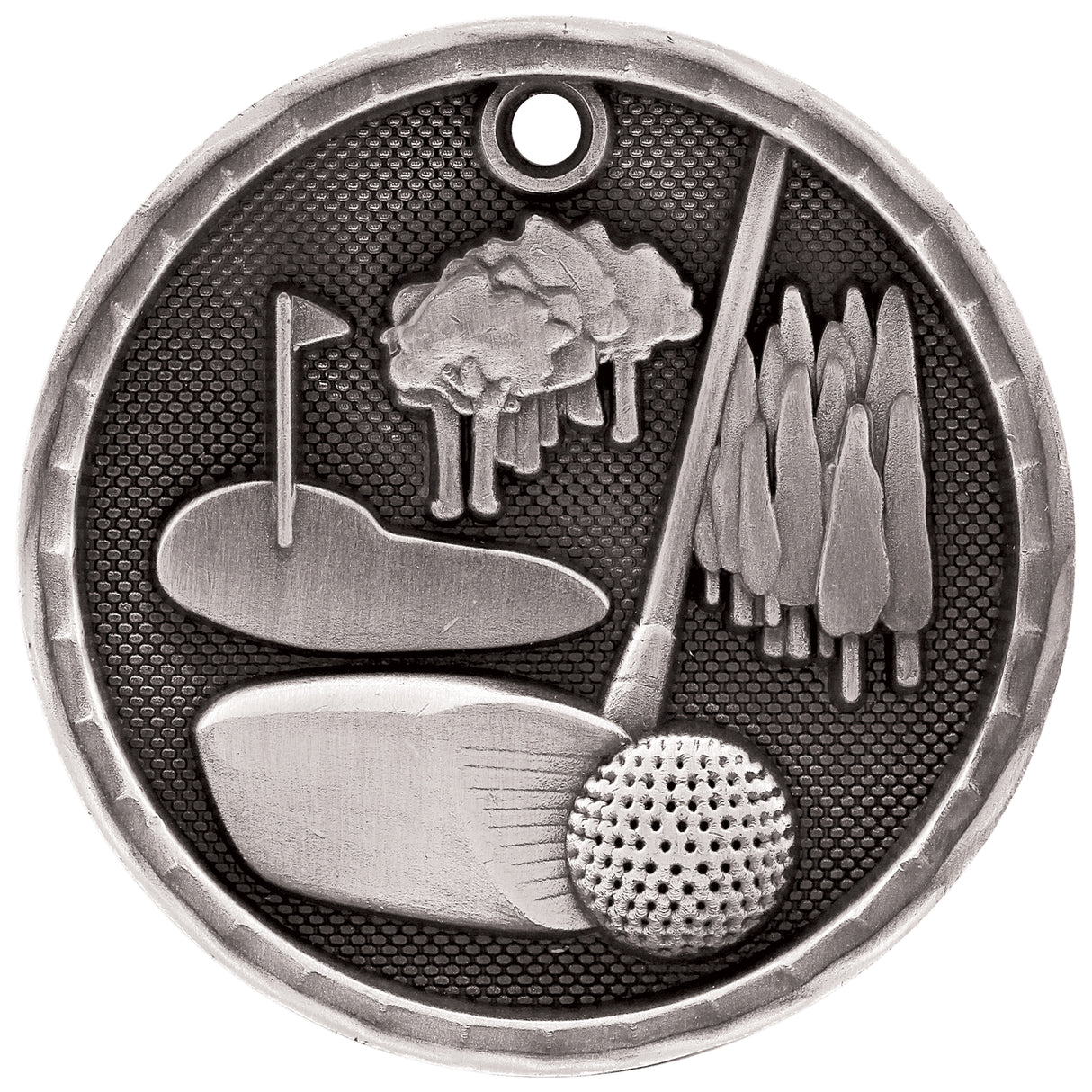 Golf 3-D Medal-Silver - AKD Ink