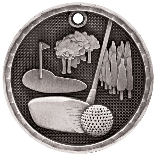 Golf 3-D Medal-Silver