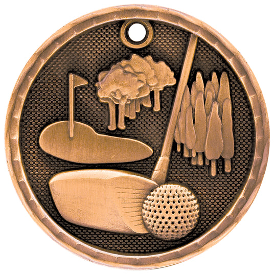 Golf 3-D Medal-Bronze