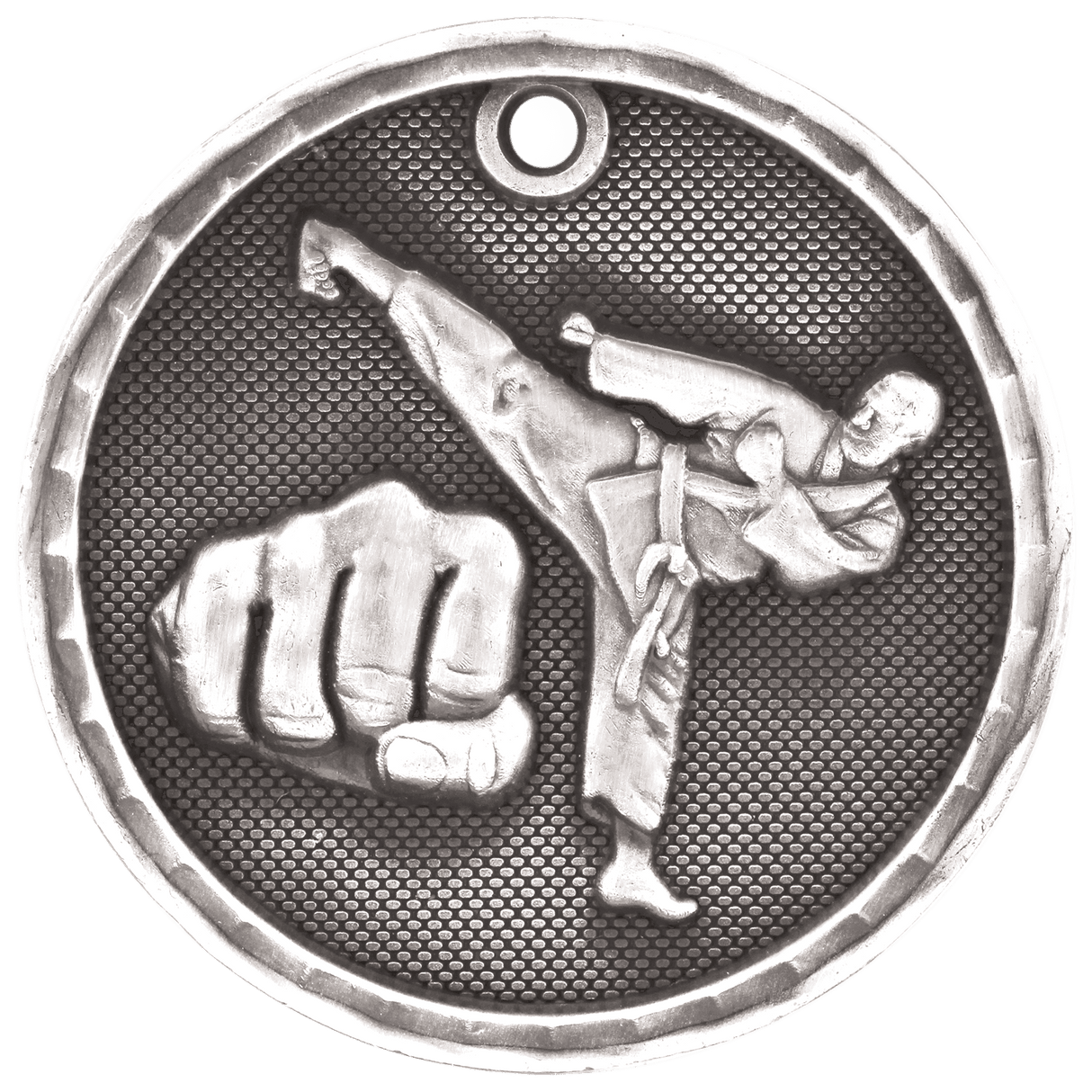 Martial Arts 3-D Medal-Silver-AKD Ink