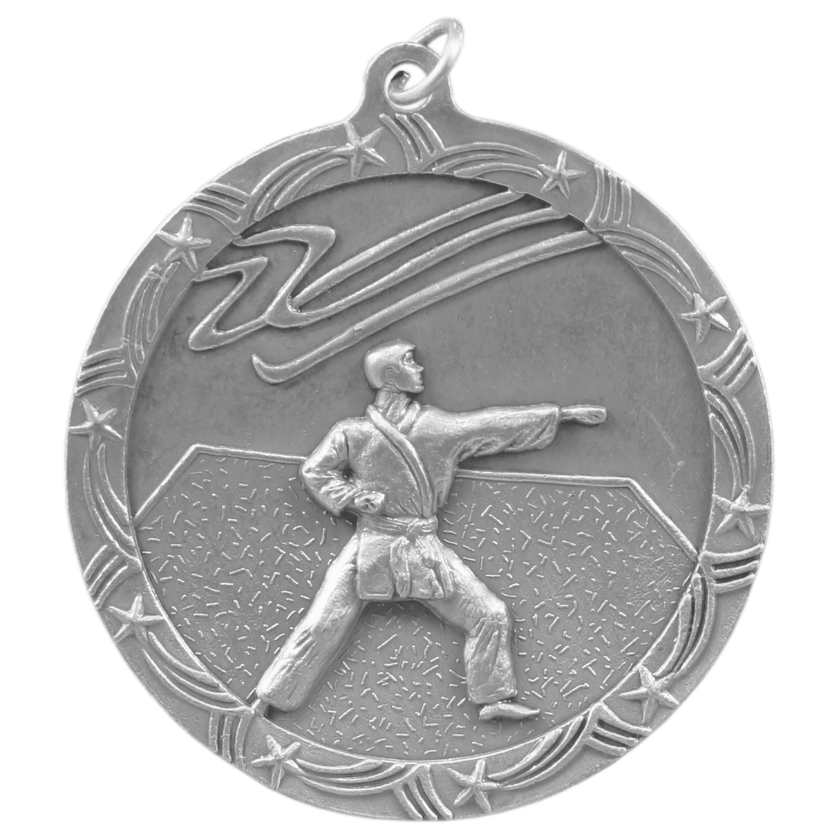 Martial Arts Shooting Star Medal-Silver - AKD Ink