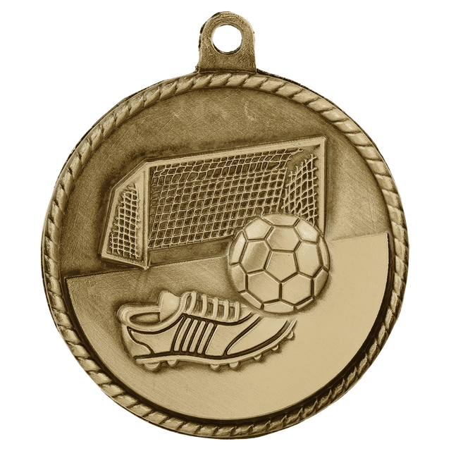 Soccer High Relief Soccer Medal-Gold - AKD Ink