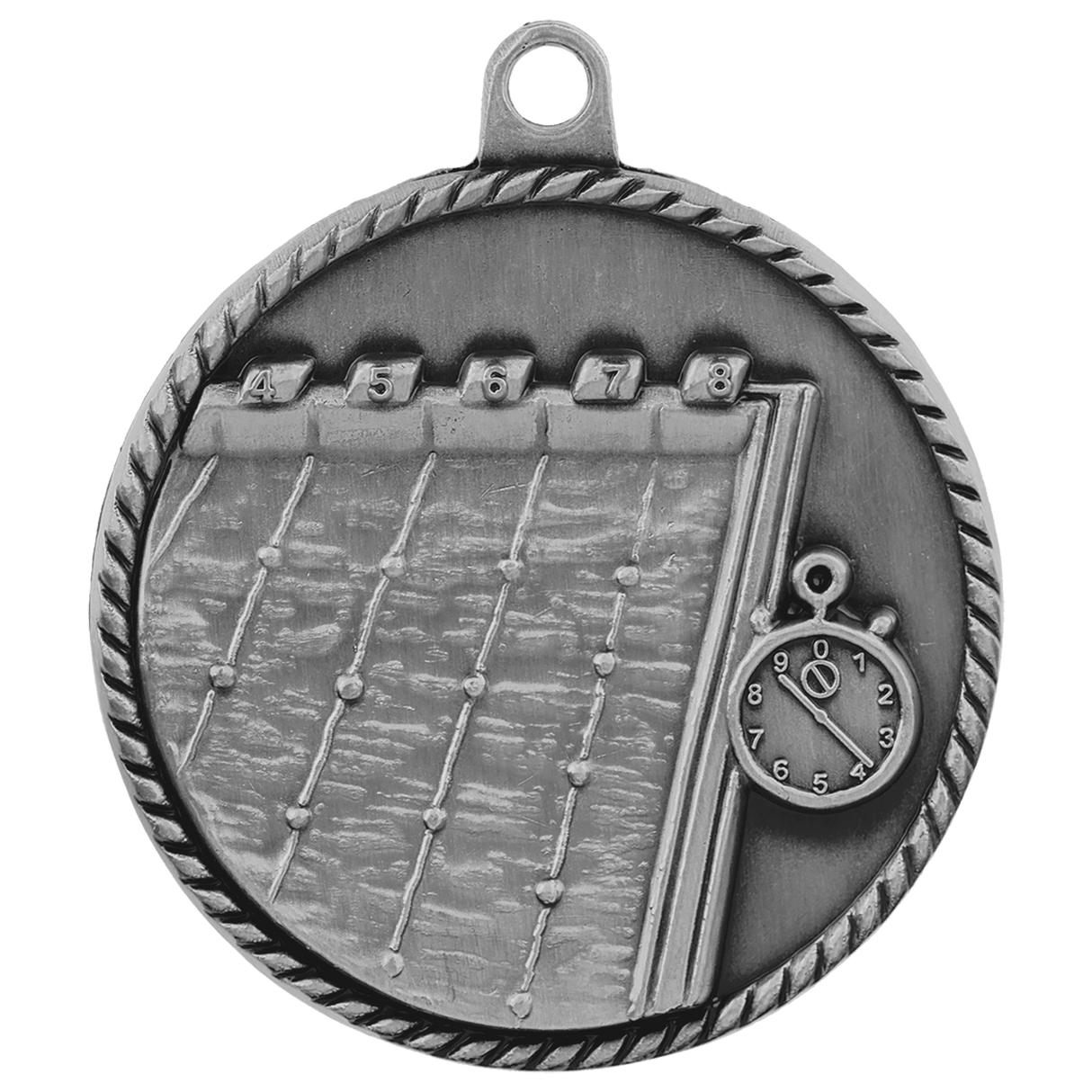 Swimming High Relief Medal-Silver - AKD Ink