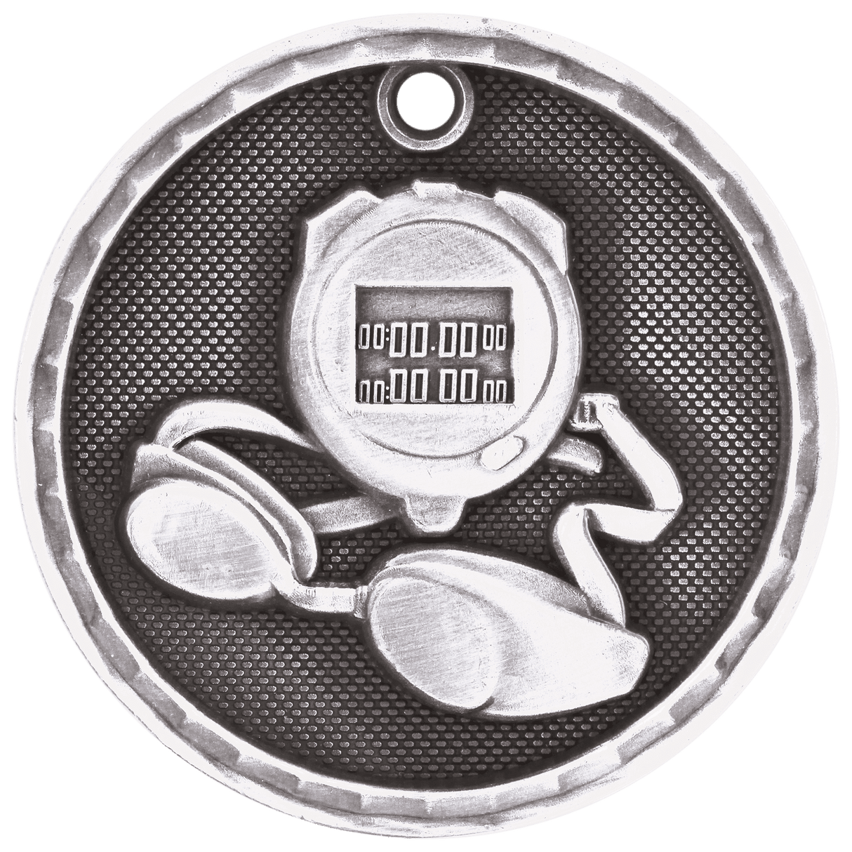 Swimming 3-D Medal-Silver - AKD Ink