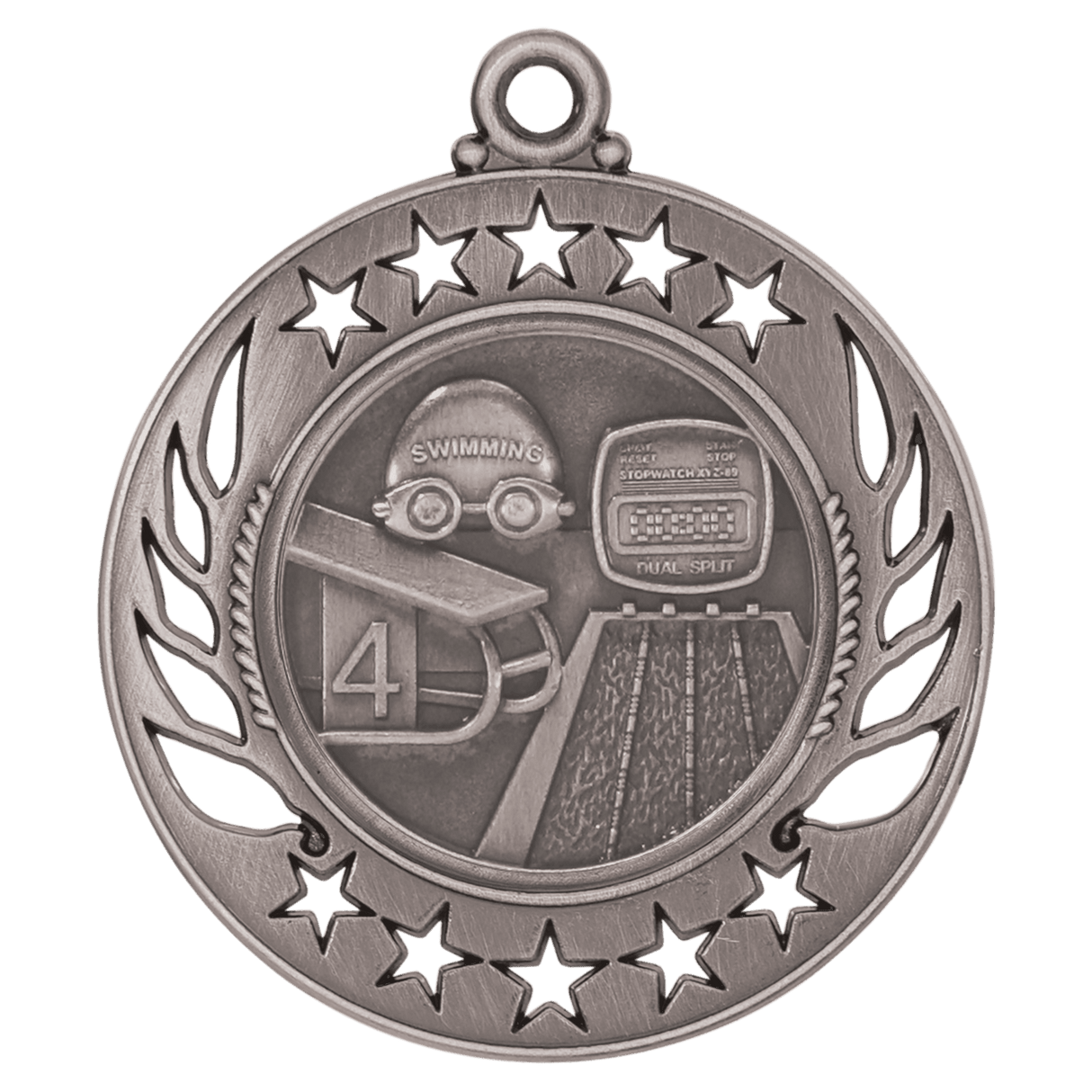 Swimming Galaxy Medal-Silver - AKD Ink