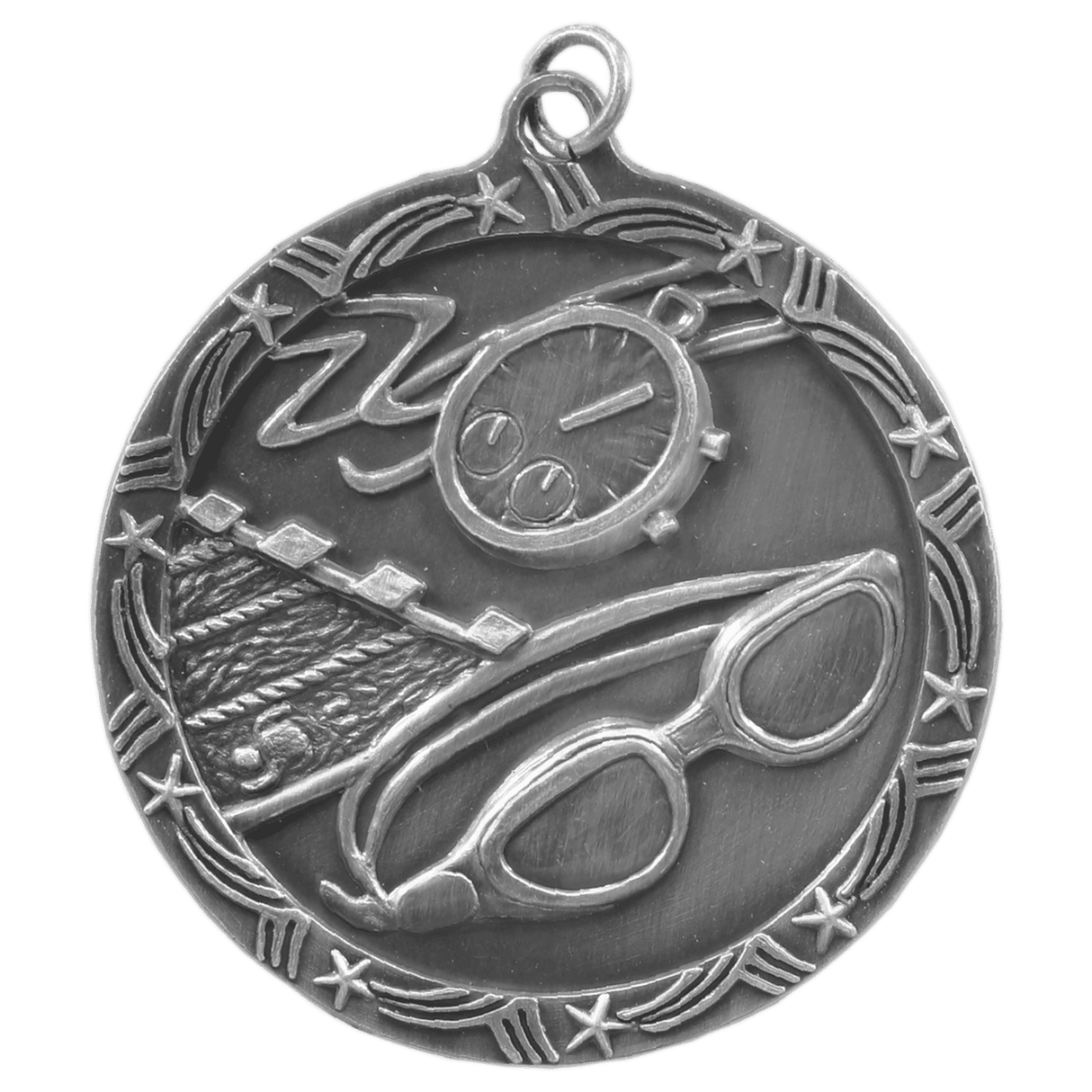 Swimming Shooting Star Medal-Silver - AKD Ink