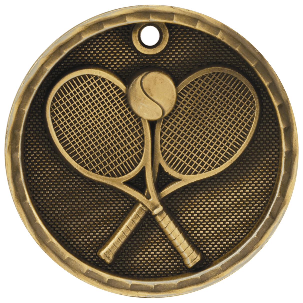 Tennis 3-D Medal-Gold-AKD Ink
