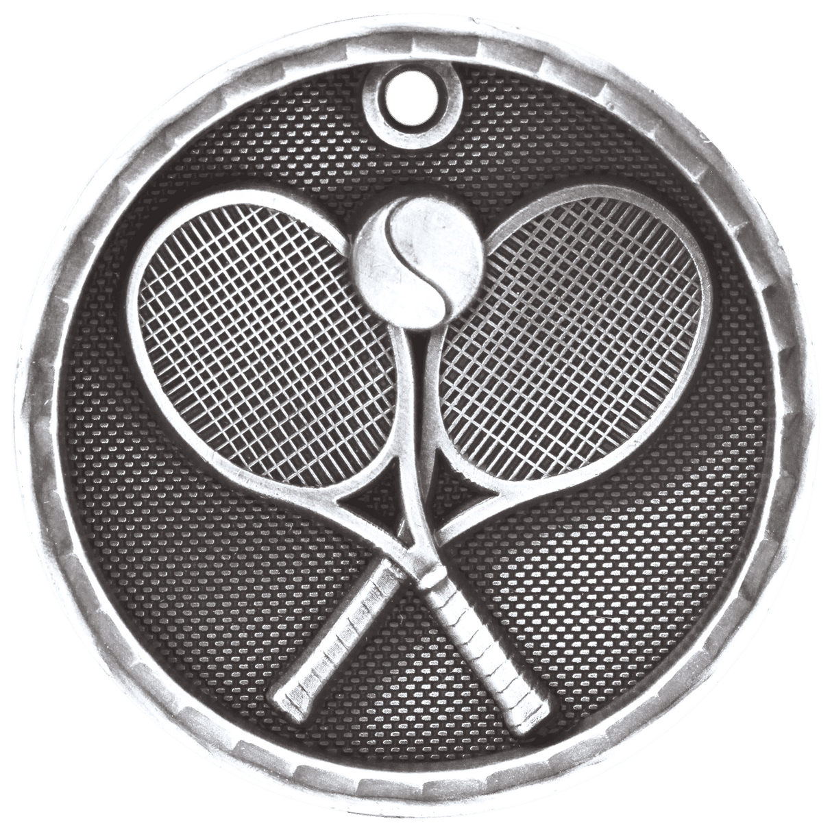 Tennis 3-D Medal-Silver-AKD Ink