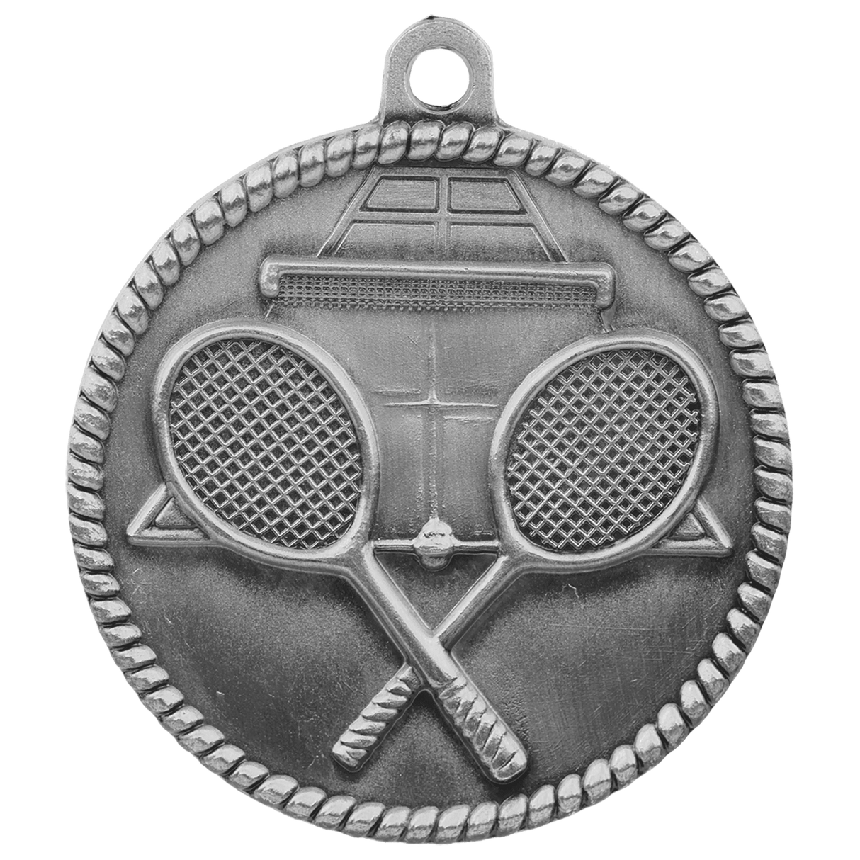 Tennis High Relief Medal-Silver-AKD Ink