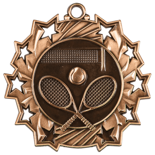 Tennis Ten Star Relief Medal-Bronze