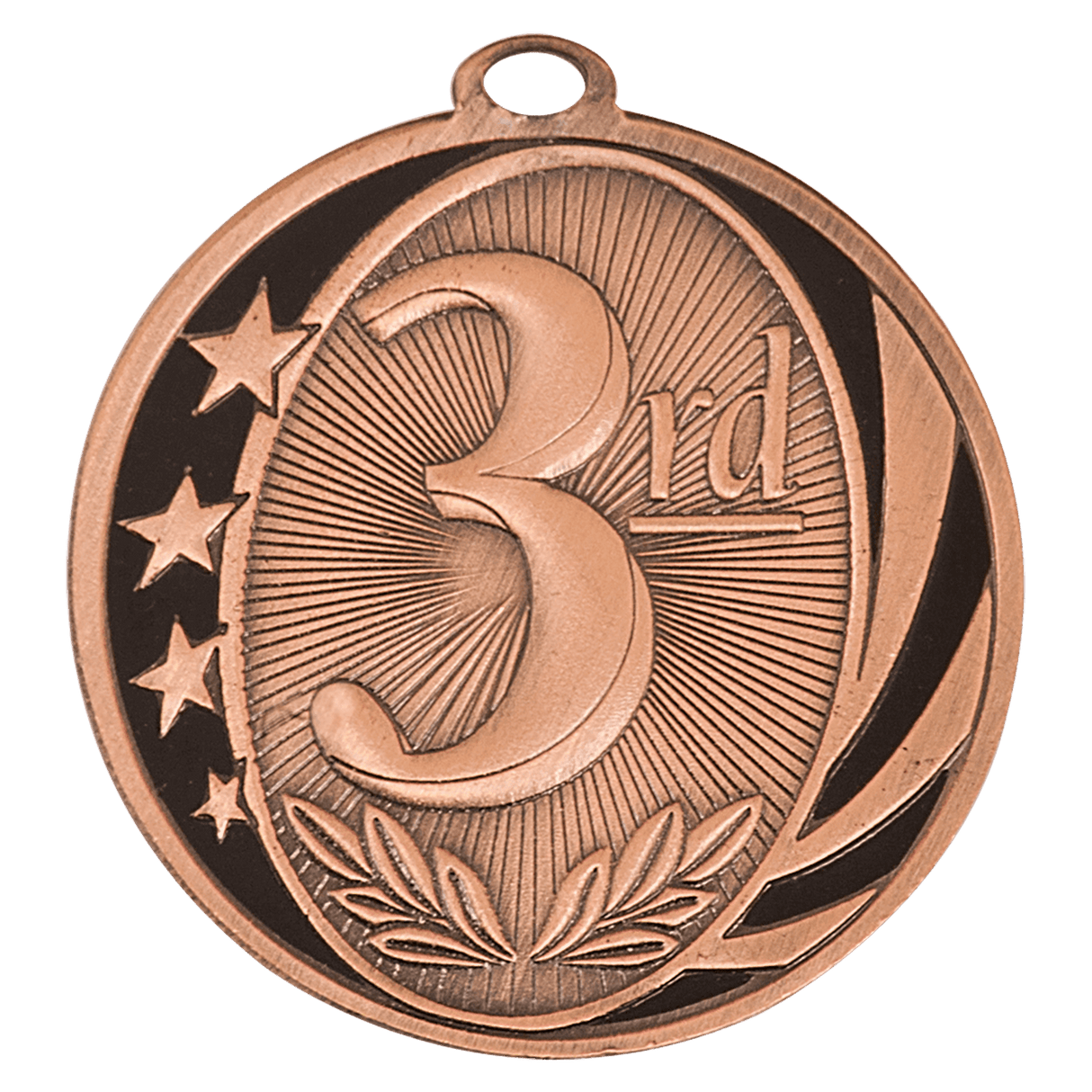 Bronze 3rd Place MidNite Star Medal by AKD Ink featuring a star design and engraved text, displayed on a plain background.
