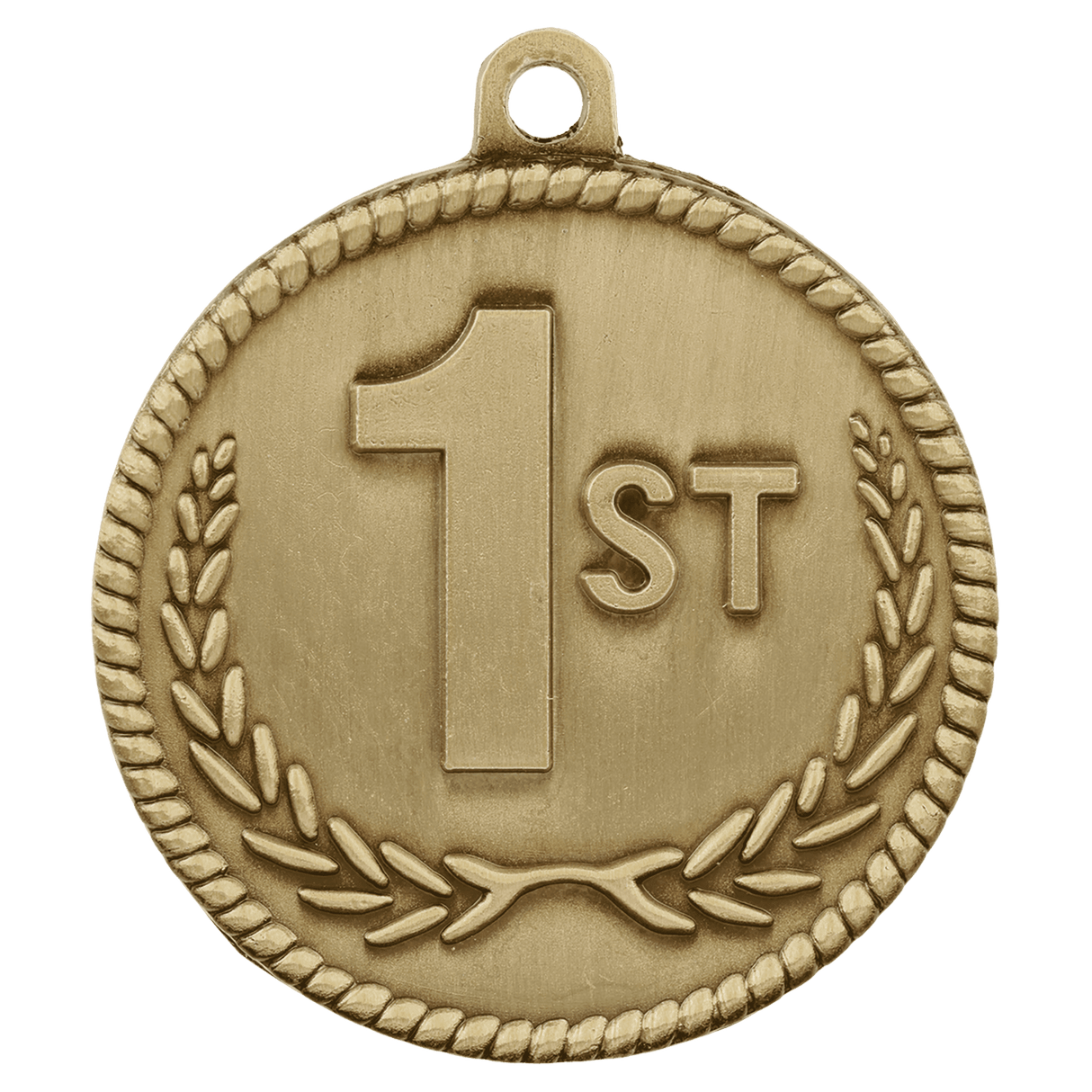 Gold 1st Place High Relief Medal by AKD Ink featuring detailed embossed design, perfect for award ceremonies and recognition.