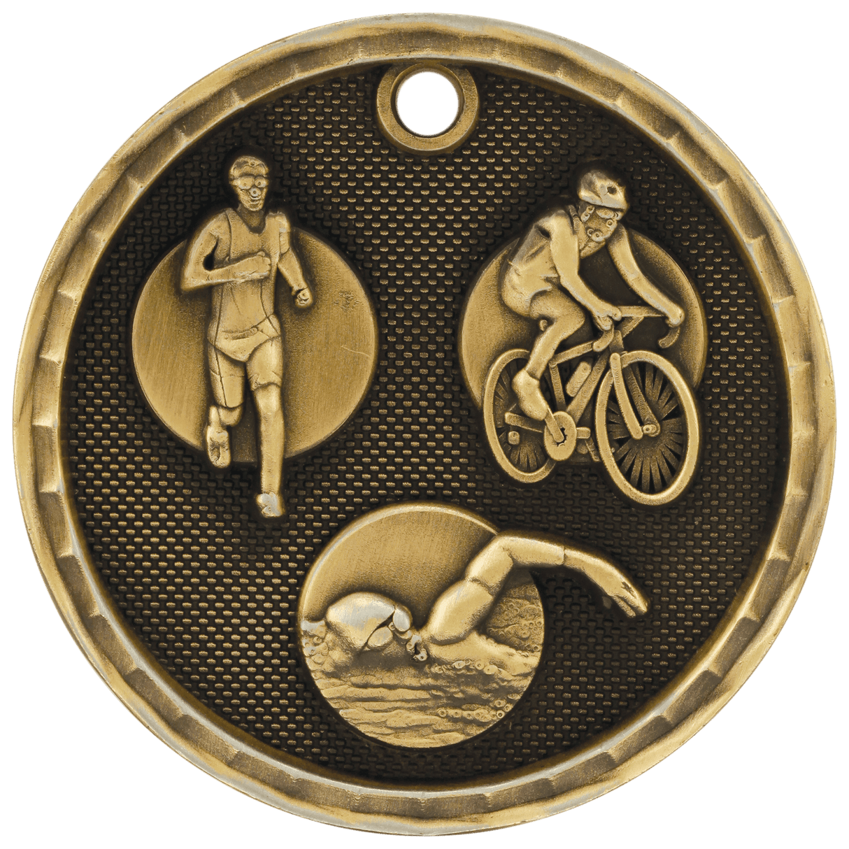 Triathlon 3-D Medal-Gold-AKD Ink