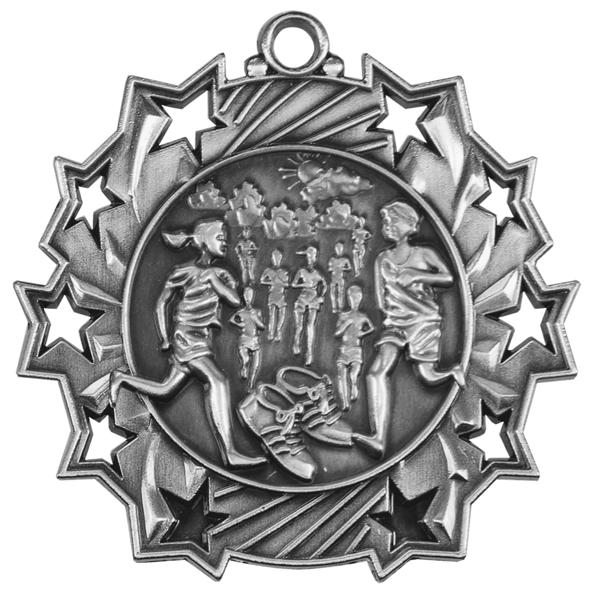 Cross Country Ten Star Medal-Silver-AKD Ink