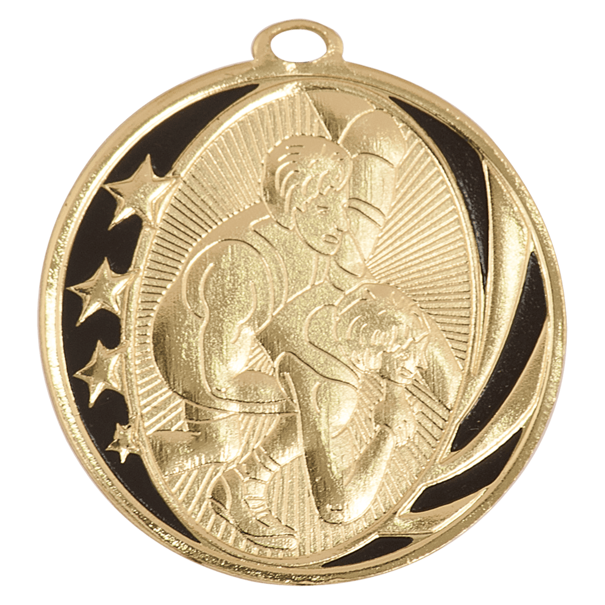 Wrestling MidNite Star Medal-Gold - AKD Ink