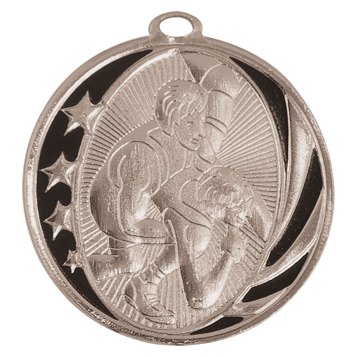 Wrestling MidNite Star Medal-Silver - AKD Ink