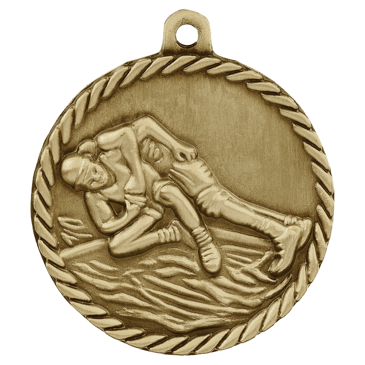 Wrestling High Relief Medal-Gold - AKD Ink