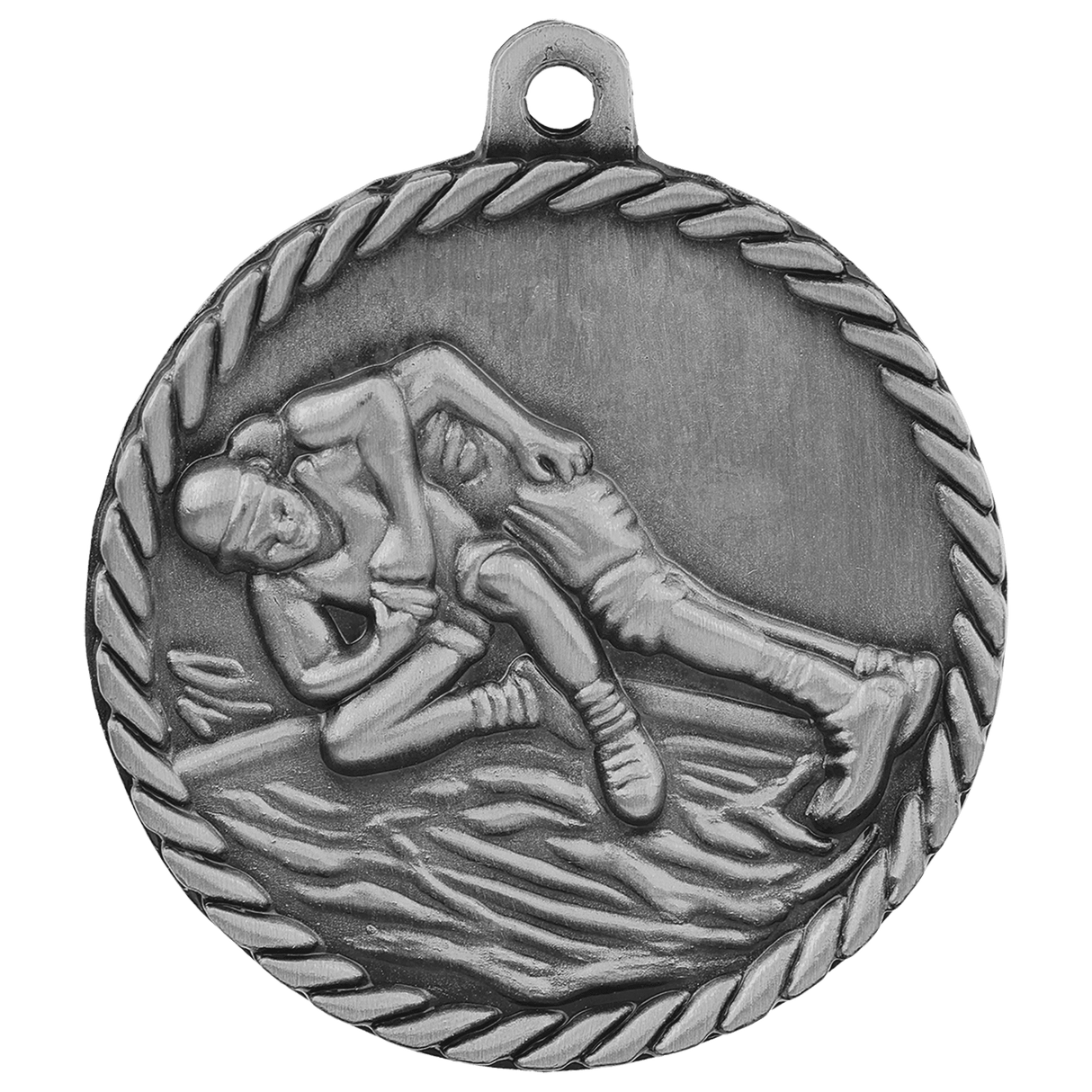 Wrestling High Relief Medal-Silver - AKD Ink