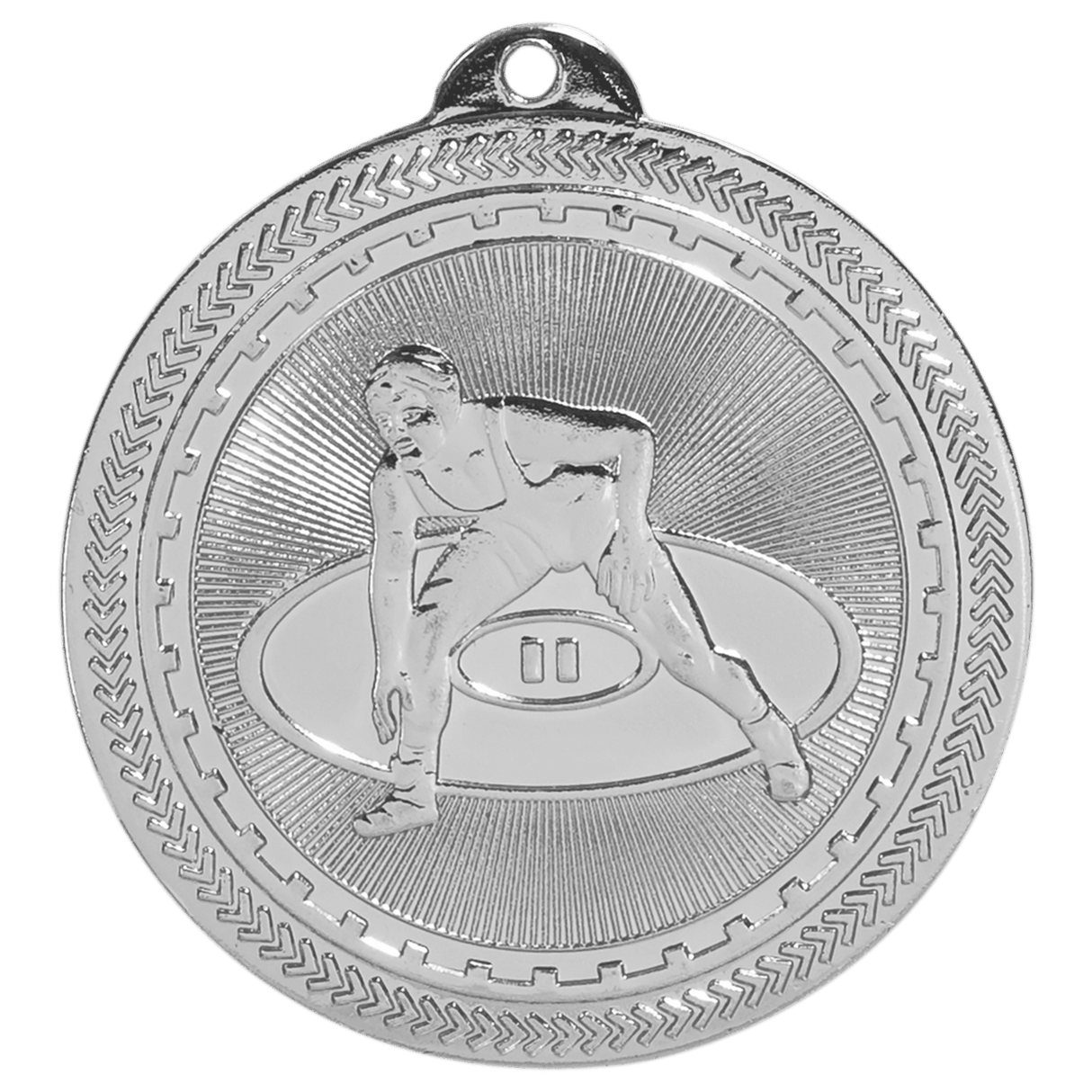 Wrestling BriteLazer Medal-Silver - AKD Ink