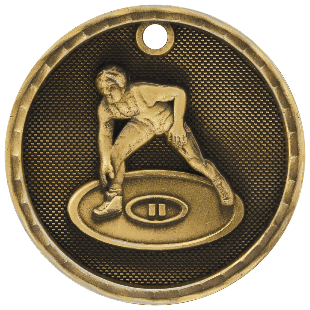 Wrestling 3-D Medal-Gold - AKD Ink