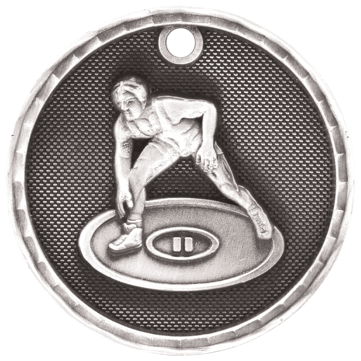 Wrestling 3-D Medal-Silver - AKD Ink