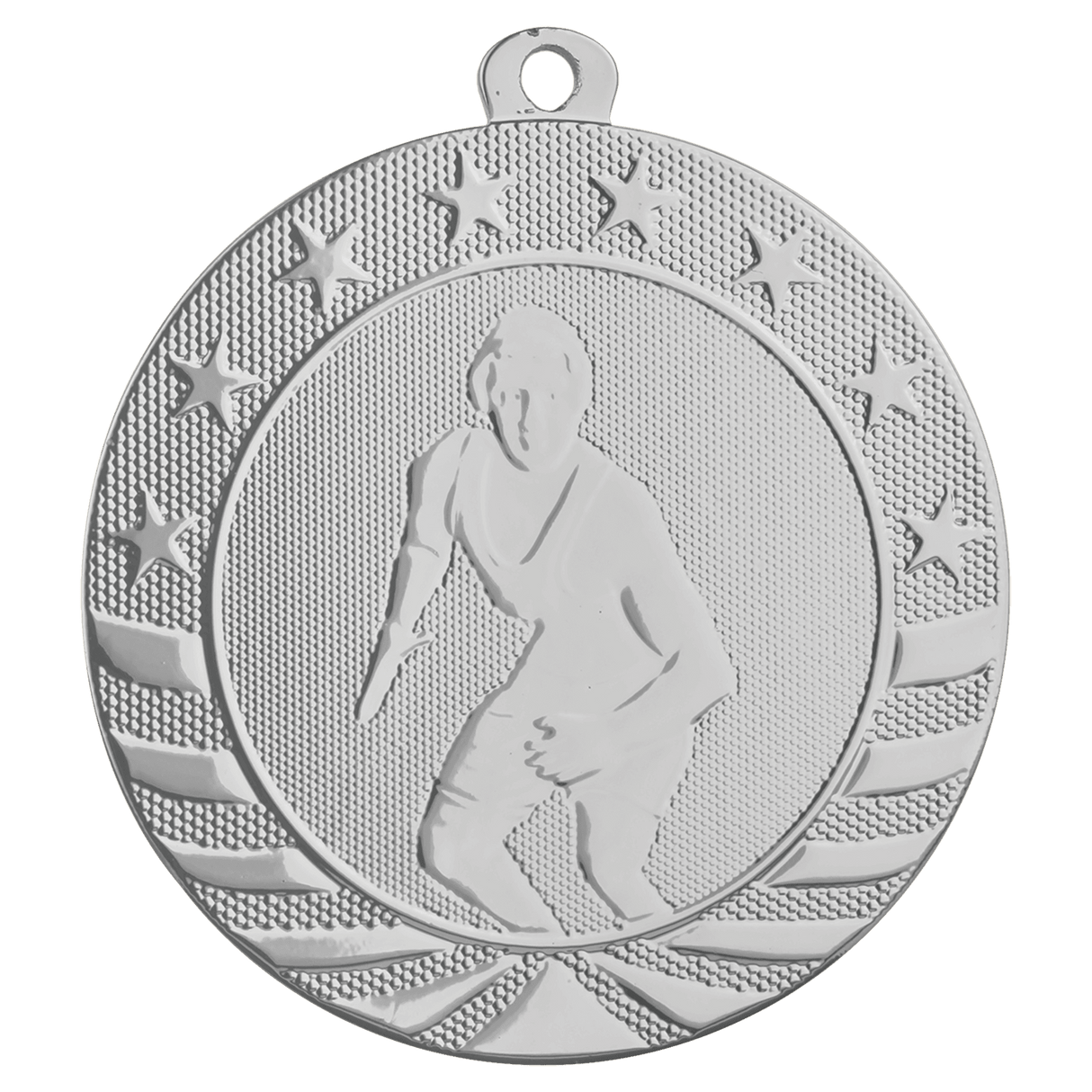Male Wrestling Starbrite Medal-Silver - AKD Ink