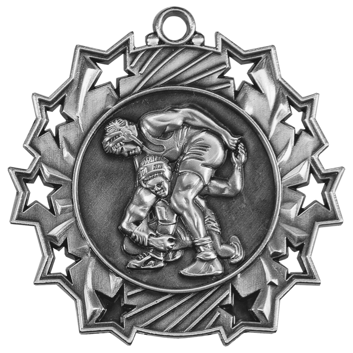 Wrestling Ten Star Medal-Silver - AKD Ink