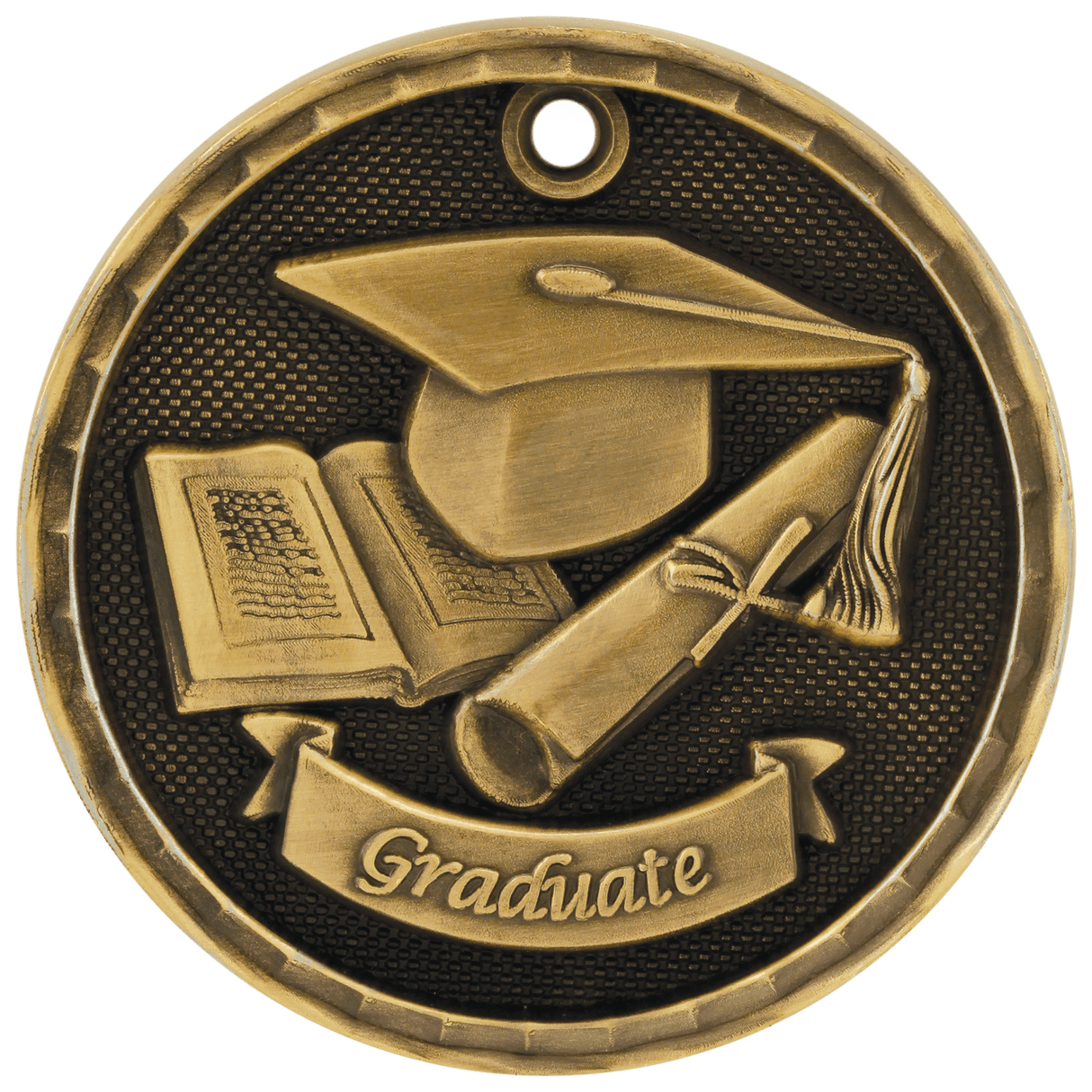Graduate 3-D Medal-Gold-AKD Ink
