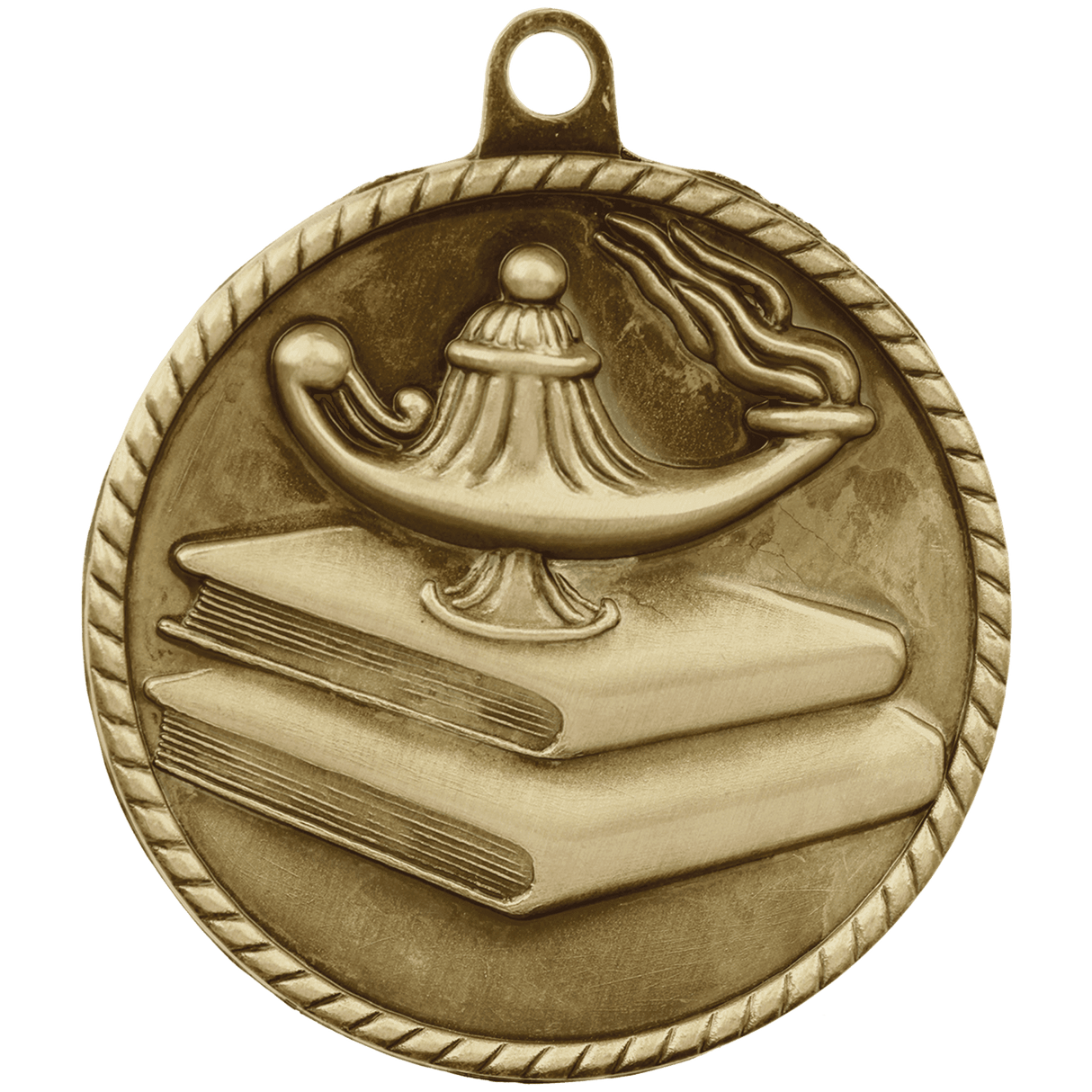 Lamp of Knowledge High Relief Medal-Gold-AKD Ink