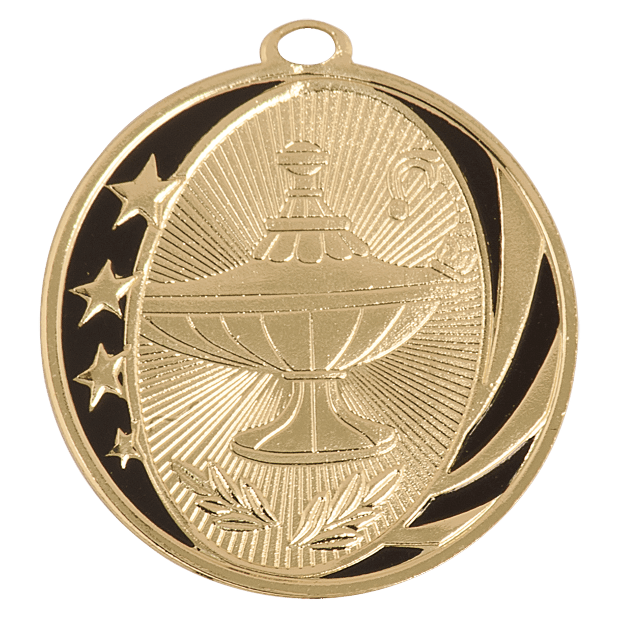 Lamp of Knowledge MidNite Star Medal-Gold - AKD Ink