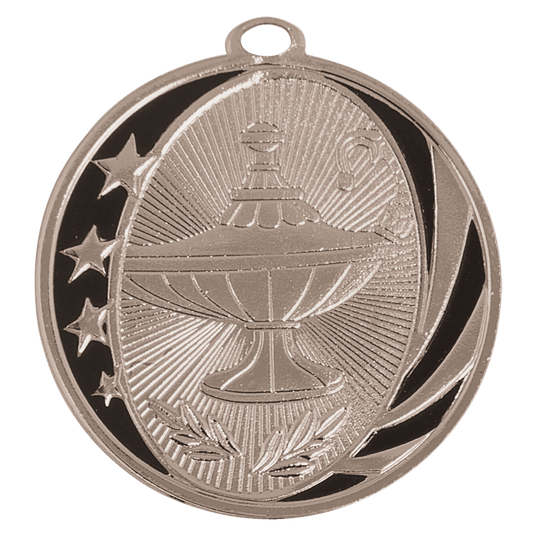Lamp of Knowledge Starbrite Medal-Silver