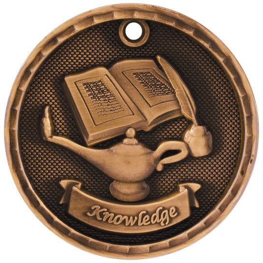 Lamp of Knowledge 3-D Medal-Bronze