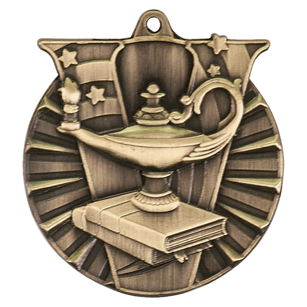 Lamp of Knowledge Victory Medal-Gold-AKD Ink