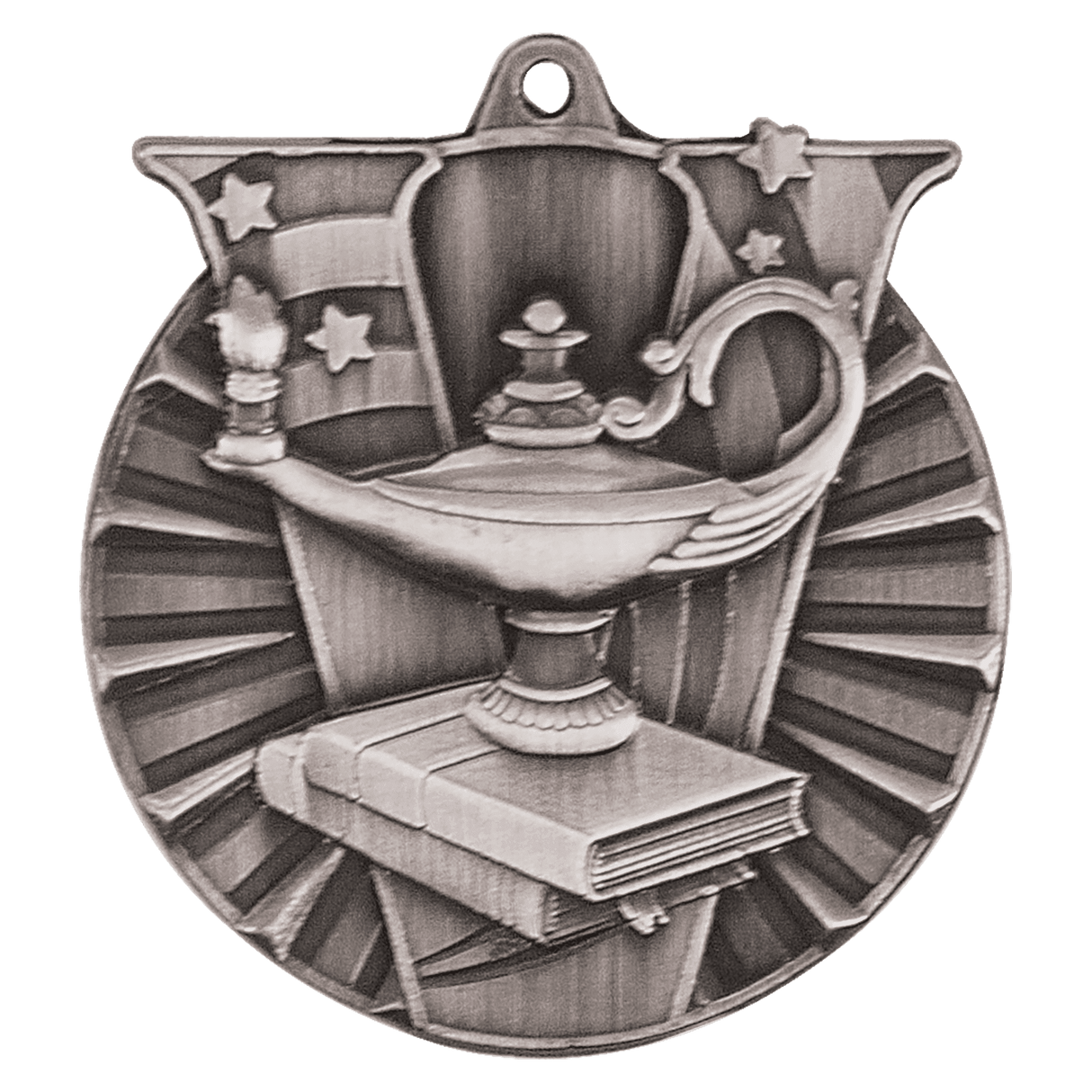 Lamp of Knowledge Victory Medal-Silver-AKD Ink