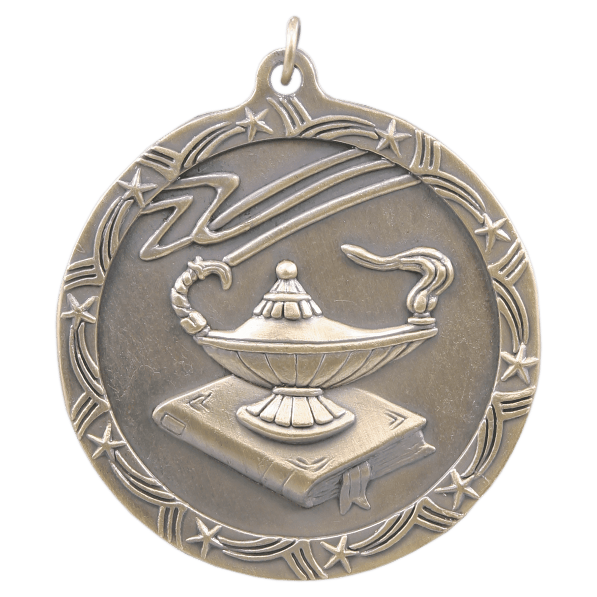 Lamp of Knowledge Shooting Star Medal-Gold-AKD Ink