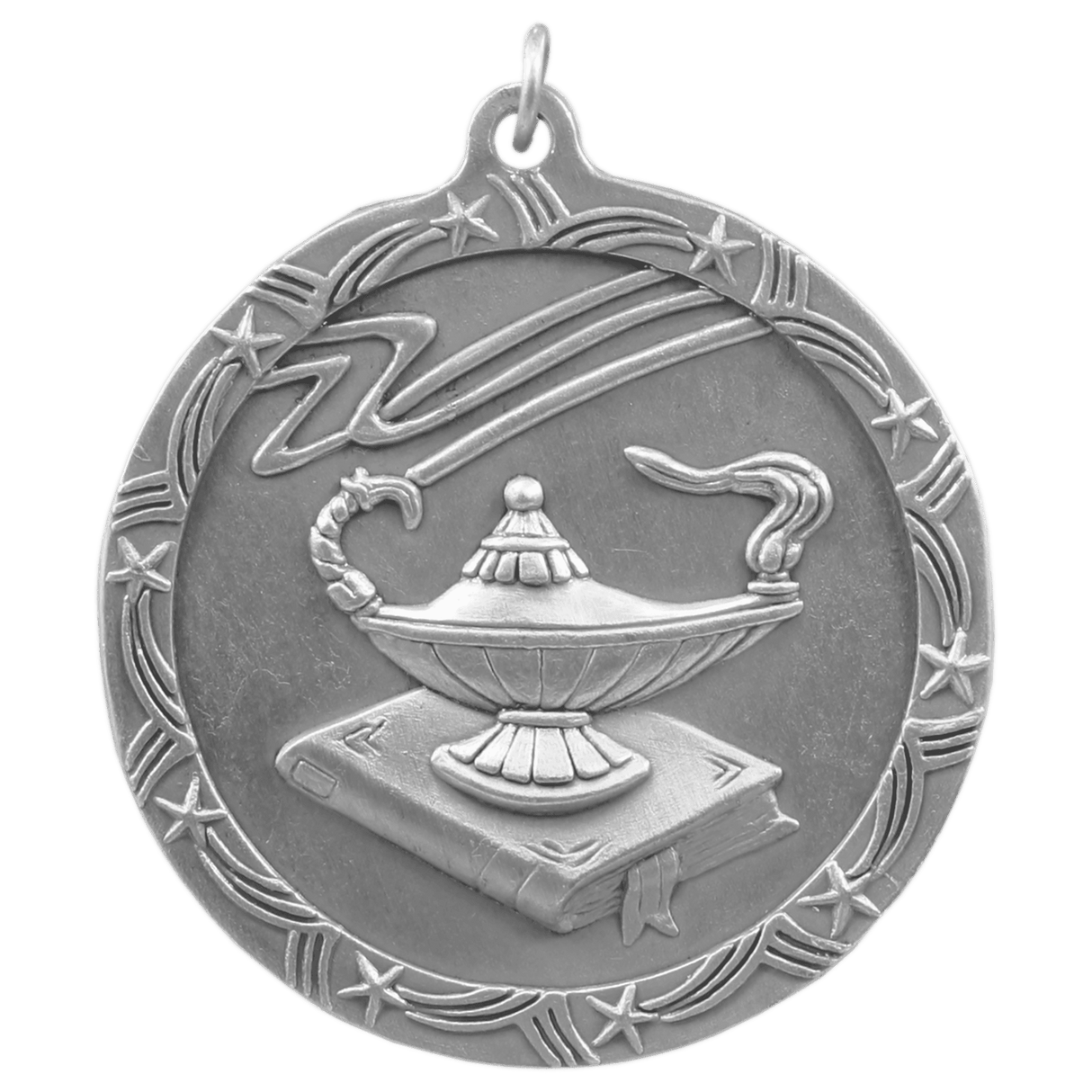 Lamp of Knowledge Shooting Star Medal-Silver-AKD Ink