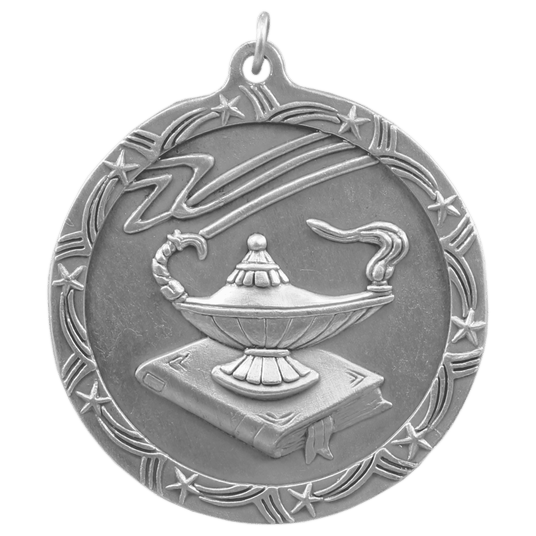 Lamp of Knowledge Shooting Star Medal-Silver
