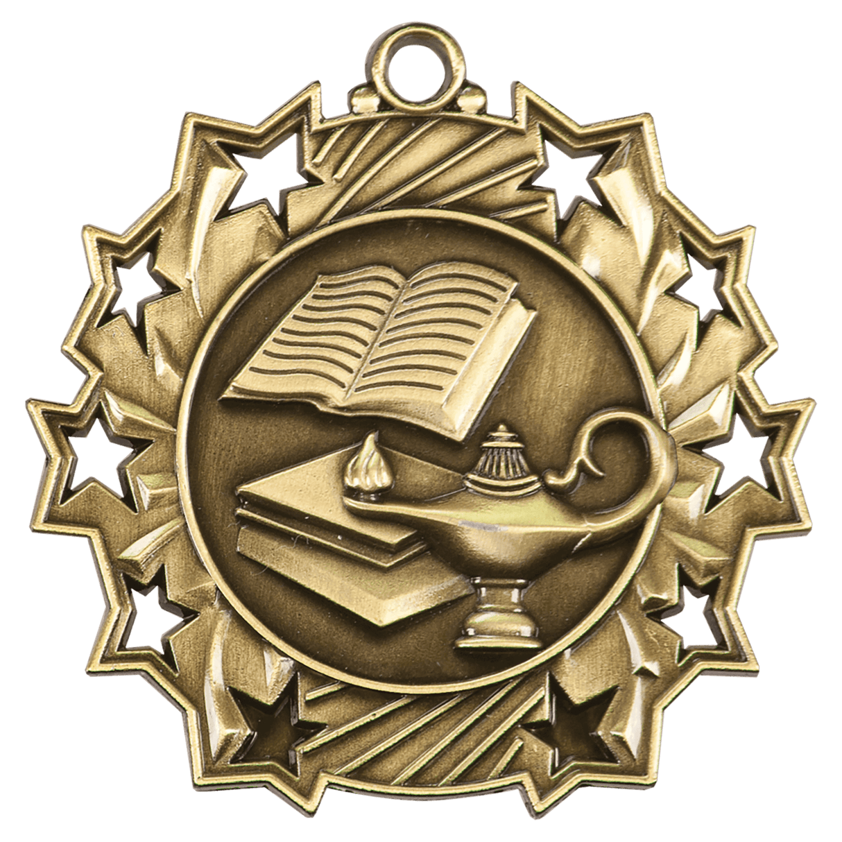 Lamp of Knowledge Ten Star Medal-Gold-AKD Ink