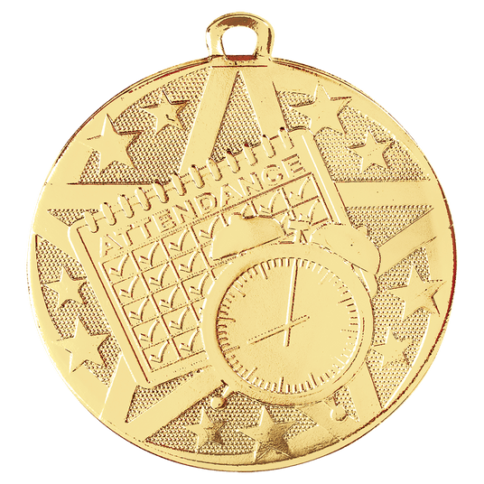 Perfect Attendance Superstar Medal-Gold