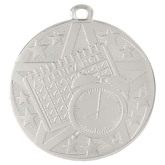 Perfect Attendance Superstar Medal-Silver