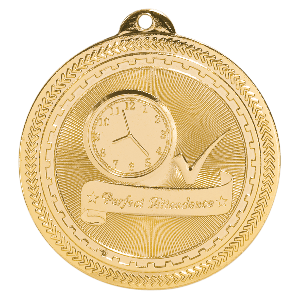 Perfect Attendance BriteLazer Medal-Gold-AKD Ink