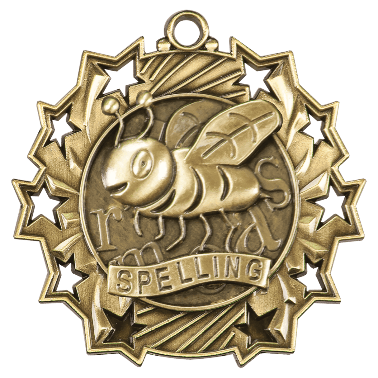 Spelling Ten Star Medal-Gold-AKD Ink