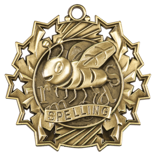Spelling Ten Star Medal-Gold