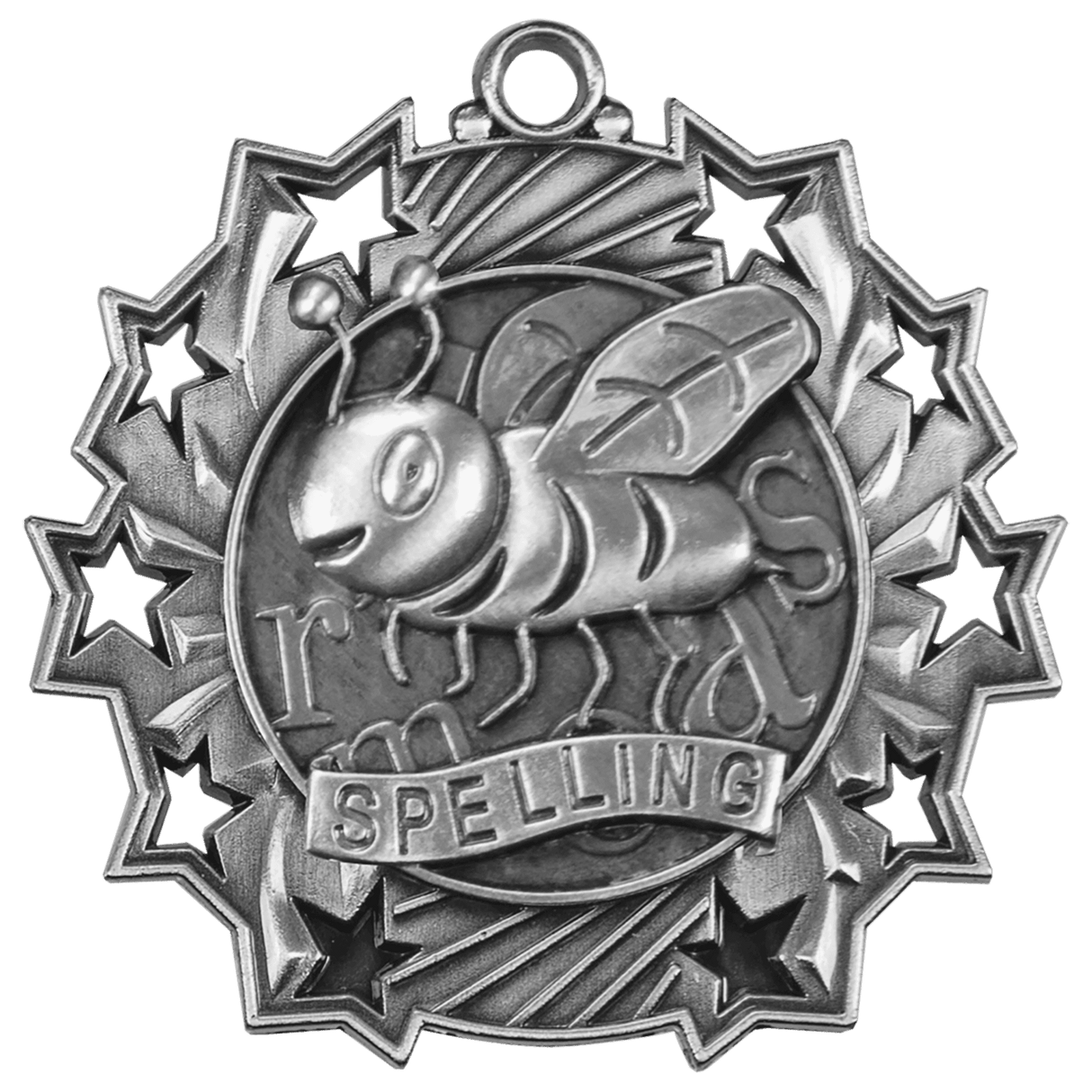 Spelling Ten Star Medal-Silver-AKD Ink