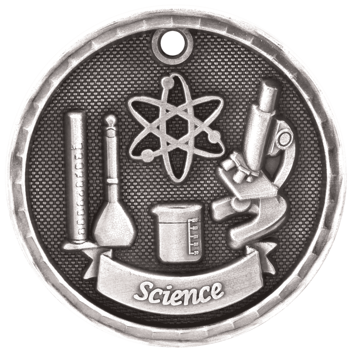 Science 3-D Medal-Silver-AKD Ink