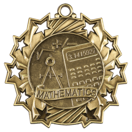 Math Ten Star Medal-Gold